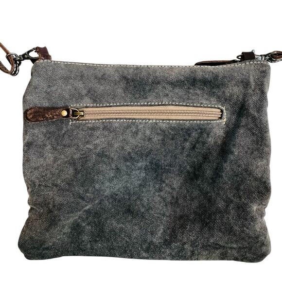 Myra Women’s Tapestry Leather Turquoise Stud Crossbody Bag Boho Concho Western - Picture 10 of 14